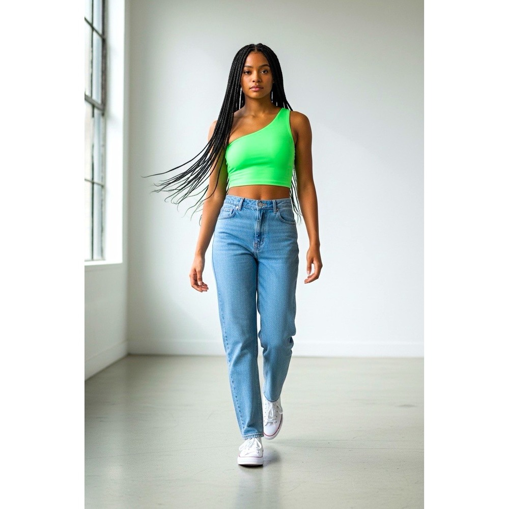 Alphalete Green One Shoulder Pullover Sports Bra Wireless Solid Women XS